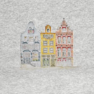 Watercolor sketch of Amsterdam houses T-Shirt